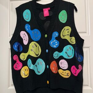 Queen of Sparkles Smiley Sweater Vest